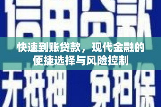 虾峙快速到账贷款，现代金融的便捷选择与风险控制
