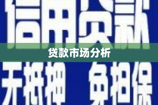 佳冬贷款市场分析