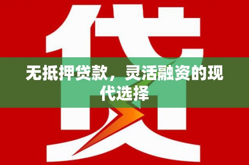 龙子湖无抵押贷款，灵活融资的现代选择