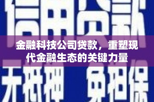 开福金融科技公司贷款，重塑现代金融生态的关键力量